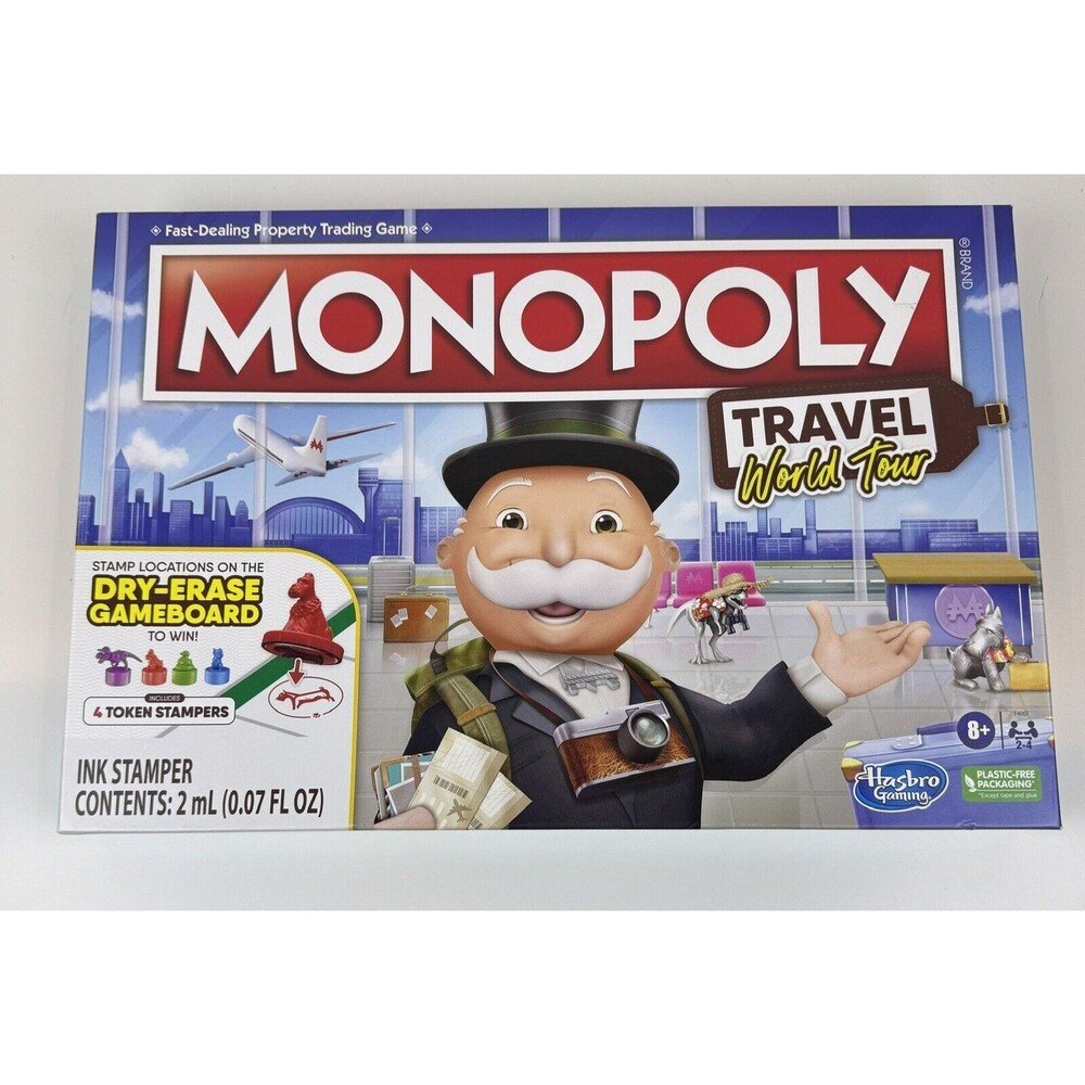 Monopoly Travel World Tour Board Game Hasbro FACTORY SEALED New Family and Kids